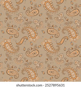 Patrón de Vector sin costuras Paisley. Ornamento floral indio de la tela 
