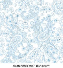 Patrón vectorial transparente con elementos florales