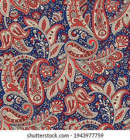  paisley seamless vector pattern. Floral vintage background