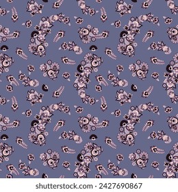 Paisley seamless vector pattern with flowers in indian style.