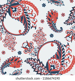 Paisley seamless vector pattern. Indian ornament 