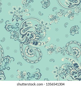Paisley seamless vector pattern. Indian ornament 