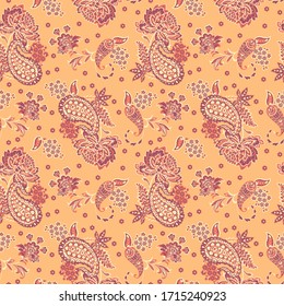 Paisley nahtlose Vektorillustration Muster. indische Blumenschmuck 