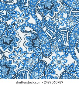 Paisley Seamless Vector Pattern. Indian floral motifs for fabric designs