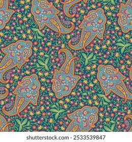 Padrão vetorial sem emenda de Paisley, Paisley , Arte em contorno