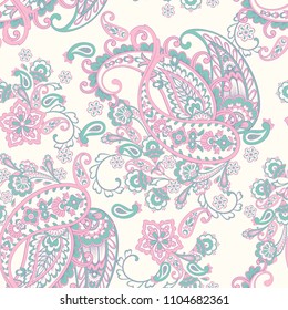 Paisley seamless vector pattern. Vintage background in batik style