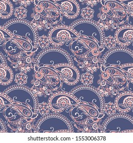Patrón vector transparente. Fondo de época en estilo batik