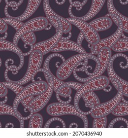 Paisley seamless vector pattern. Vintage background in batik style