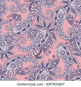 Paisley seamless vector pattern. Vintage background in batik style