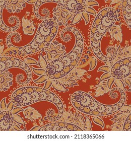 Patrón vectorial transparente. Fondo vintage en estilo batik