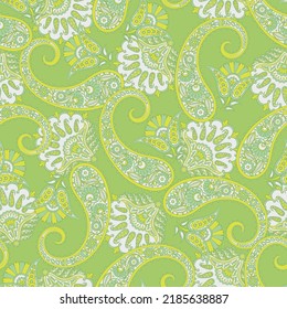 Paisley seamless vector pattern. Vintage background in batik style