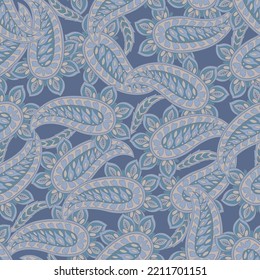 Paisley seamless vector pattern. Vintage background in batik style