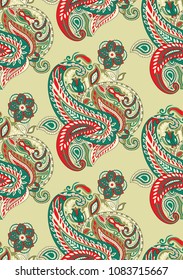 Paisley seamless vector wallpaper