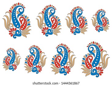 Paisley Smiles Pattern on white background 