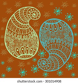 paisley and stars vector