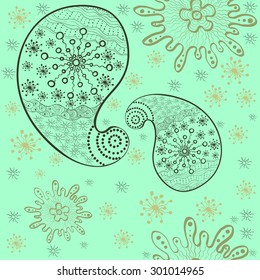 paisley and stars vector