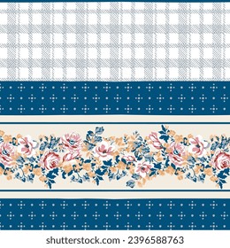 Paisley Stripe nahtloses Muster. Rose florale Tapete. Dekorative Ornamente für Gewebe, Textilien, Packpapier. Traditionelles orientalisches, nahtloses Paisley-Muster.