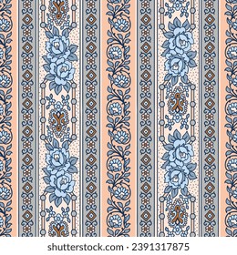 Paisley striped seamless pattern. floral wallpaper. Decorative ornament for fabric, textile, wrapping paper. Traditional oriental seamless paisley pattern.