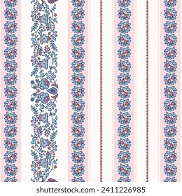 Paisley striped seamless pattern. Floral wallpaper. Decorative ornament for fabric, textile, wrapping paper. Traditional oriental seamless paisley pattern.