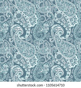 Paisley style Floral seamless pattern. Ornamental Damask background