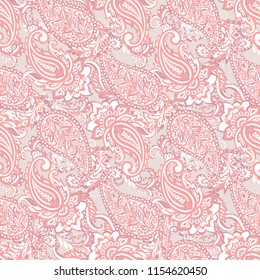 Paisley style Floral seamless pattern. Ornamental Damask background