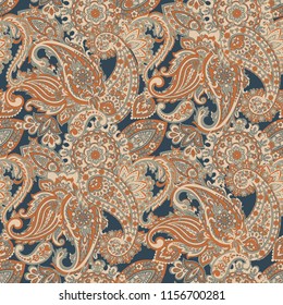 Paisley estilo patrón floral sin fisuras. Fondo de damasco ornamental