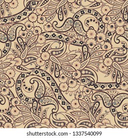 Paisley style Floral seamless pattern. Vector Ornamental Damask background