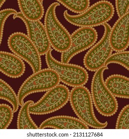 Paisley style Floral seamless pattern. Vector Ornamental Damask background