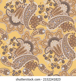 Estilo paisley Patrón floral sin fisuras. Fondo del Damasco ornamental vector