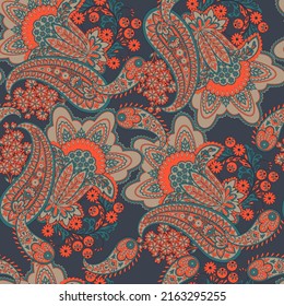 Estilo paisley Patrón floral sin fisuras. Fondo del Damasco ornamental vector