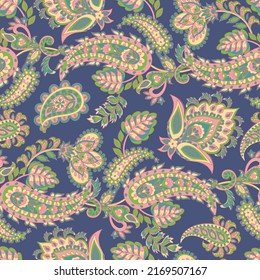 Estilo paisley Patrón floral sin fisuras. Fondo del Damasco ornamental vector