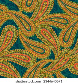 Paisley Stil Floral nahtloses Muster. Vektorgrafik-Damast-Hintergrund