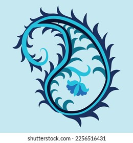 Paisley from suzani carpet - traditional textile product in Uzbekistan and other countries of Central Asia. Suzane - home interior element. 