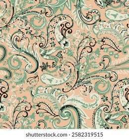 paisley textile pattern design texture,pasley textile pattern design, Magical Traditional Paisleys Seamless Pattern for wallpaper design or fabric textile printing.