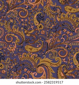 paisley textile pattern design texture,pasley textile pattern design, Magical Traditional Paisleys Seamless Pattern for wallpaper design or fabric textile printing.