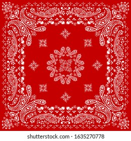 Paisley textile pattern vector illustration for bandana , scarf etc.