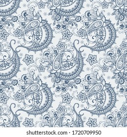 Paisley textile seamless vector pattern