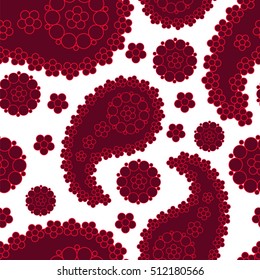 Paisley. Traditional Oriental pattern, red