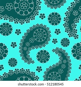 Paisley. Traditional Oriental pattern, turquoise