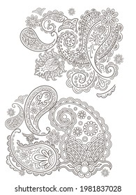paisley traditional ornament vector pattern ethnic decor
