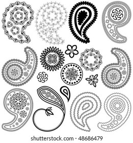 Paisley Vector Elements Stock Vector (Royalty Free) 48686479