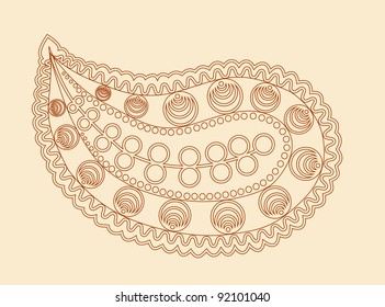  Paisley Vector Illustration Design Element