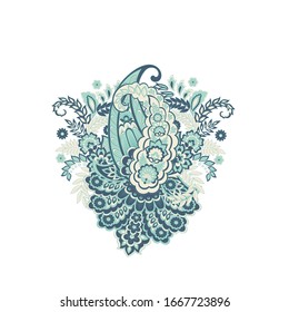 Paisley vector isolated pattern. Damask style Vintage illustration