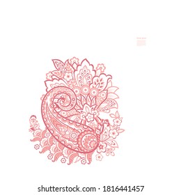 Paisley vector isolated pattern. Damask style Vintage illustration