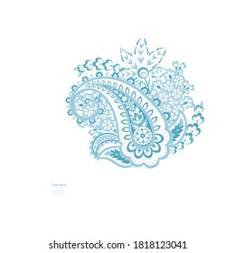 Paisley vector isolated pattern. Damask style Vintage illustration