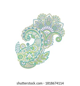 Paisley vector isolated pattern. Damask style Vintage illustration