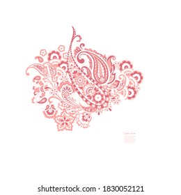 Paisley vector isolated pattern. Damask style Vintage illustration