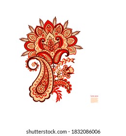 Paisley vector isolated pattern. Damask style Vintage illustration