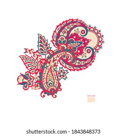Paisley vector isolated pattern. Damask style Vintage illustration