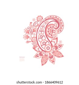 Paisley vector isolated pattern. Damask style Vintage illustration